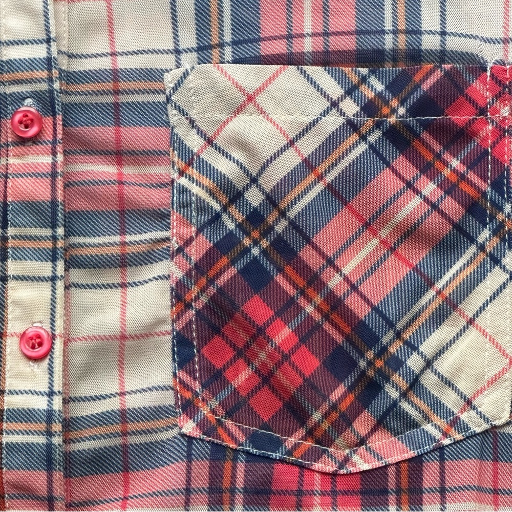 Hot & Delicious Womens Sheer Button-Up Plaid Size Medium - Picture 5 of 10